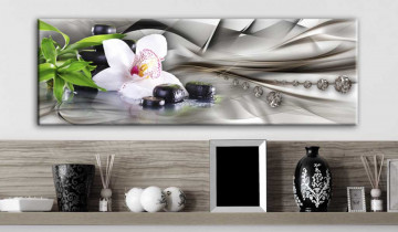 Tablou - Zen composition: bamboo, orchid and stones - Img 2