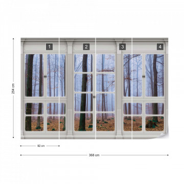 3D Door View Misty Forest Photo Wallpaper Wall Mural - Img 7
