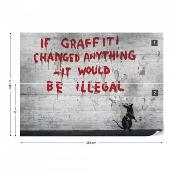 Banksy Graffiti Concrete Photo Wallpaper Wall Mural - Img 8