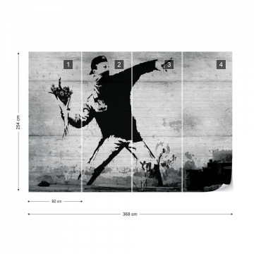 Banksy Graffiti Concrete Photo Wallpaper Wall Mural - Img 9