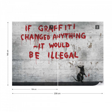 Banksy Graffiti Concrete Photo Wallpaper Wall Mural - Img 11