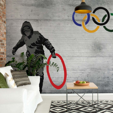 Banksy Graffiti Concrete Photo Wallpaper Wall Mural - Img 2