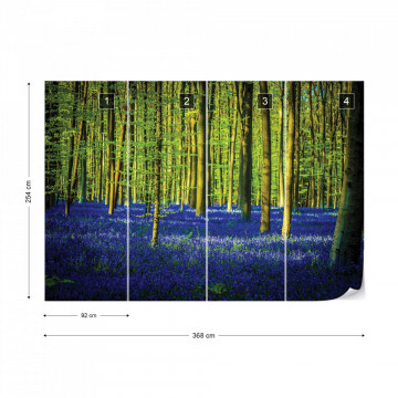 Blue Forest Trees Photo Wallpaper Wall Mural - Img 8
