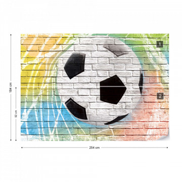 Football Graffiti Brick Wall Photo Wallpaper Wall Mural - Img 5
