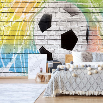 Football Graffiti Brick Wall Photo Wallpaper Wall Mural - Img 14
