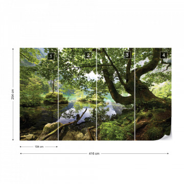 Forest Trees Lake Photo Wallpaper Wall Mural - Img 18