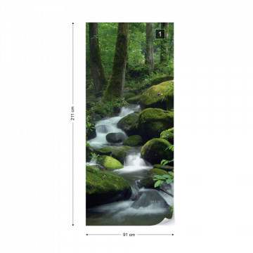 Forest Waterfall Rocks Nature Photo Wallpaper Wall Mural - Img 11