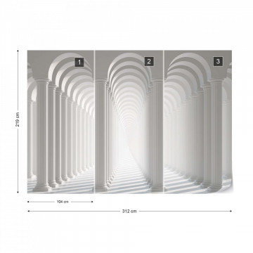 Fototapet - 3D Columns Optical Illusion - Img 12