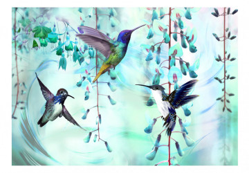 Fototapet - Flying Hummingbirds (Green) - Img 2