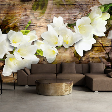 Fototapet - Freesia on Wood - Img 1