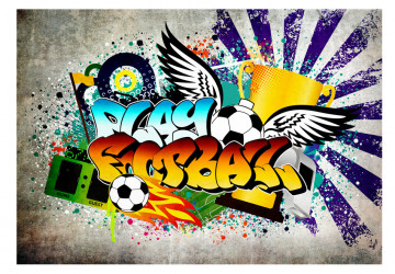 Fototapet - Graffiti sportiv colorat - expresie despre fotbal pentru adolescenți - Img 2