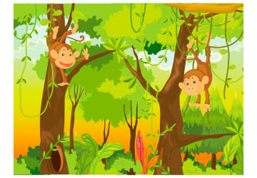 Fototapet - jungle - monkeys - Img 2