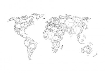 Fototapet - Map of the World - white solids - Img 2