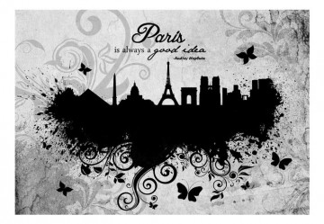 Fototapet - Paris is always a good idea - black and white - Img 4