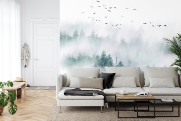Fototapet Personalizat Păsări în Ceață – Atmosferă Calmă și Design Elegant - Img 6
