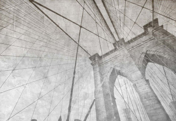 Fototapet - Podul Brooklyn – Efect Grafic Alb-Negru - Img 3