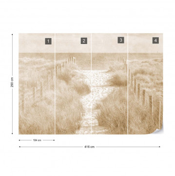 Fototapet - Potecă spre Mare – Efect Vintage Sepia - Img 4