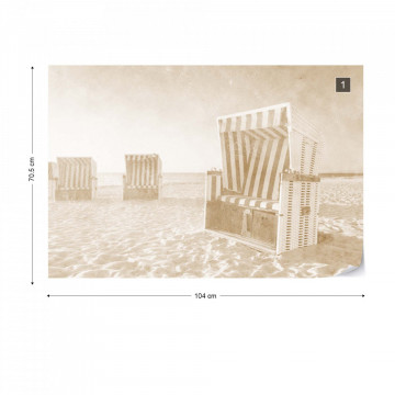 Fototapet - Relaxare pe Plajă – Sepia - Img 1