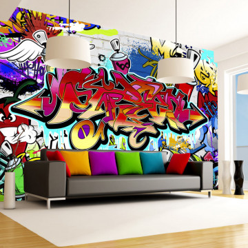 Fototapet - Street art:red theme - Img 1