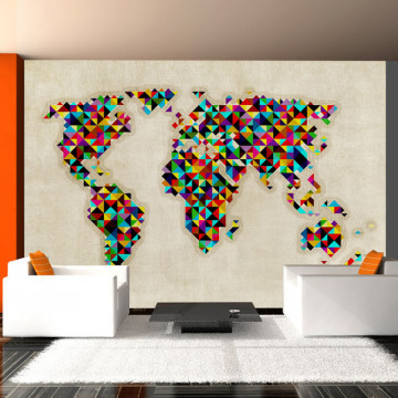Fototapet - World Map - a kaleidoscope of colors - Img 1