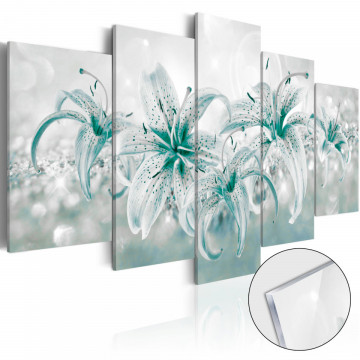 Imagine pe sticlă acrilică - Sapphire Lilies [Glass] - Img 1