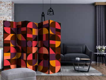 Paravan - Geometric Mosaic (Red) II [Room Dividers] - Img 2