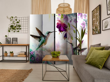 Paravan - Hummingbirds and Flowers II [Room Dividers] - Img 2