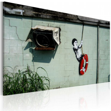 Tablou - Boy on a swing (Banksy) - Img 1
