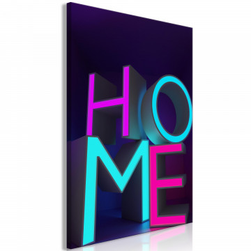Tablou canvas - Home Neon (1 Part) Vertical - Img 1