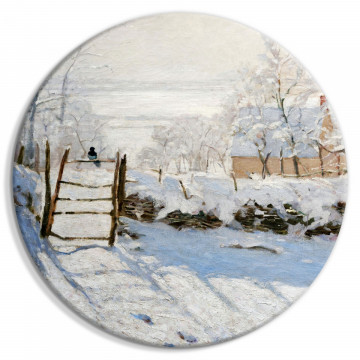 Tablou rotund - Claude Monet’s Magpie - Normandy’s Painted Winter Landscape - Img 1