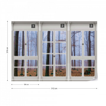 3D Door View Misty Forest Photo Wallpaper Wall Mural - Img 12