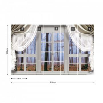 3D Door View Misty Forest Photo Wallpaper Wall Mural - Img 15