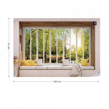 3D Window View Forest Photo Wallpaper Wall Mural - Img 10