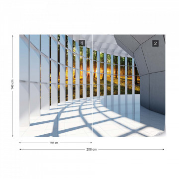 Forest 3D Modern Architecture View Photo Wallpaper Wall Mural - Img 11