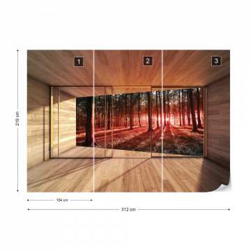Forest 3D Modern Window View Photo Wallpaper Wall Mural - Img 12