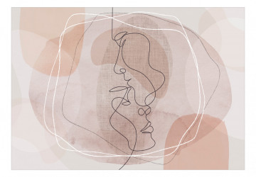 Fototapet - Abstractă Iubire - Compoziție Liniară cu Îndrăgostiți - Img 2