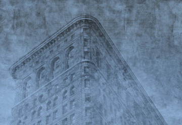 Fototapet - Clădire din New York – Efect Grafic Albastru - Img 7