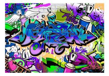 Fototapet - Graffiti: violet theme - Img 2