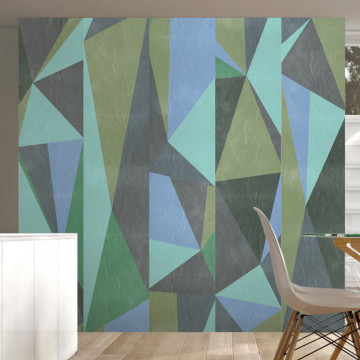 Fototapet - Gray triangles - Img 1