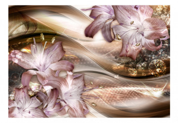 Fototapet - Lilies on the Wave (Brown) - Img 2