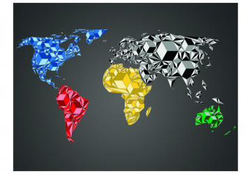 Fototapet - Map of the World - colorful solids - Img 2