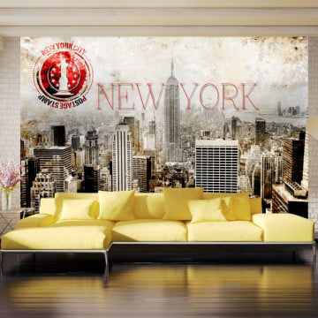 Fototapet - New York - POST AGE STAMP - Img 1