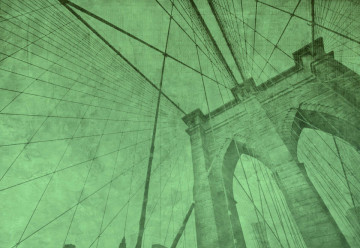 Fototapet - Podul Brooklyn – Efect Grafic Verde - Img 7