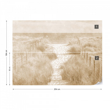 Fototapet - Potecă spre Mare – Efect Vintage Sepia - Img 9