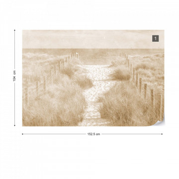 Fototapet - Potecă spre Mare – Efect Vintage Sepia - Img 13