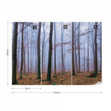 Misty Forest Photo Wallpaper Wall Mural - Img 15