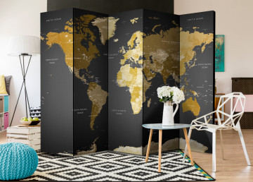 Paravan - Room divider - World map on dark background - Img 2