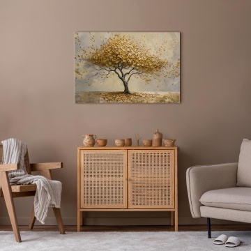 Tablou - A golden tree, a painterly interpretation of the zen motif - Img 4
