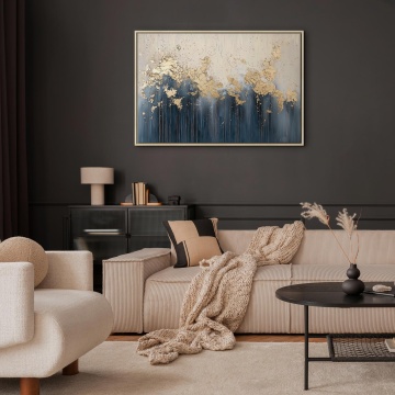 Tablou - Abstract composition with extinguished blue and gold - Img 10