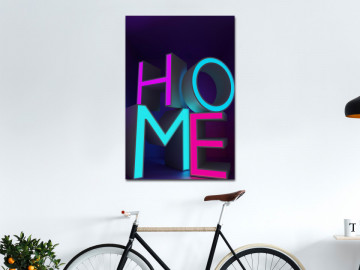 Tablou canvas - Home Neon (1 Part) Vertical - Img 2